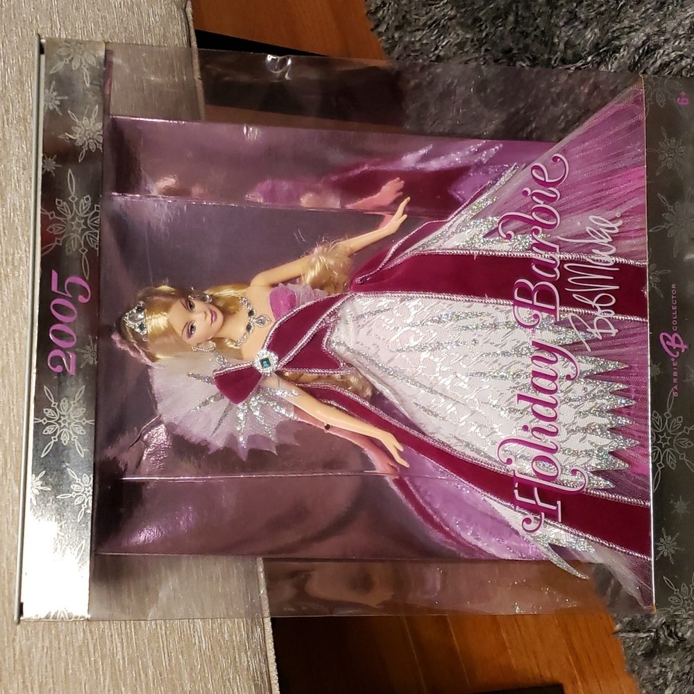 Mattel Holiday Barbie 2005 Pink and Silver Gown